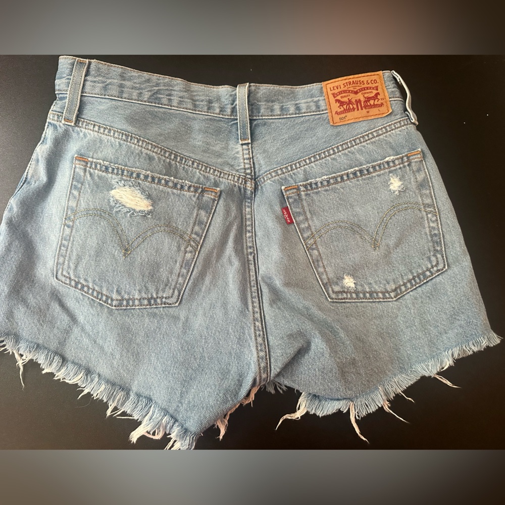 Levi’s 501 Jean Shorts with frayed legs